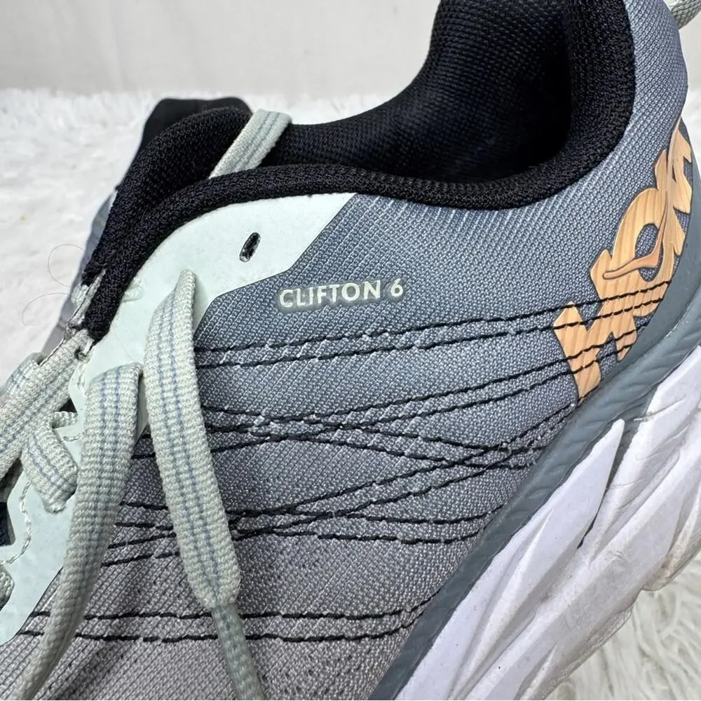 HOKA / Clifton 6 green blue lace up running sneakers / 10.5M